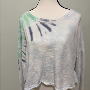 Lucky Brand Pastel Tie-Dye Long Sleeve Top